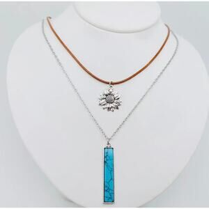Boho Bloom Stone Pendant Necklace